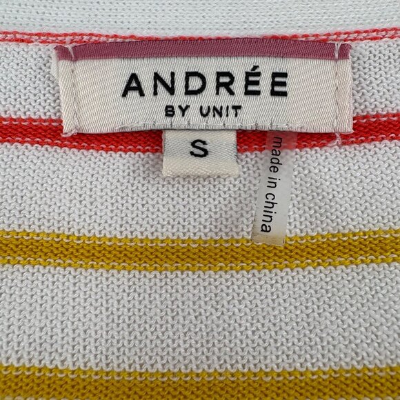 Andrée By Unit Striped Button-Front Cardigan Sweater rainbow Small Oversized - Picture 2 of 6